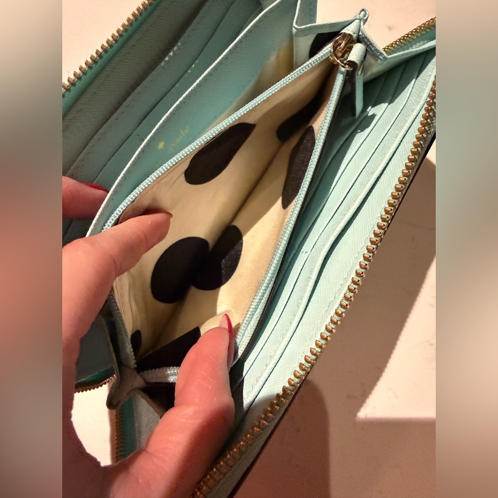 Sold! Kate Spade Eggshell Blue Zip Wallet - Picture 5 of 10